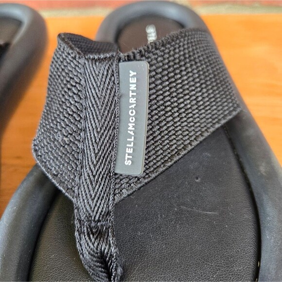 Stella McCartney chunky Sandals flip flops Vegan leather woman's size 6 Black - Picture 2 of 8